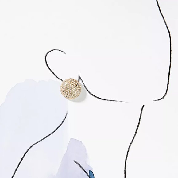 New ~ Anthropologie Rhinestone Disco Ball Post Earrings - Picture 3 of 10